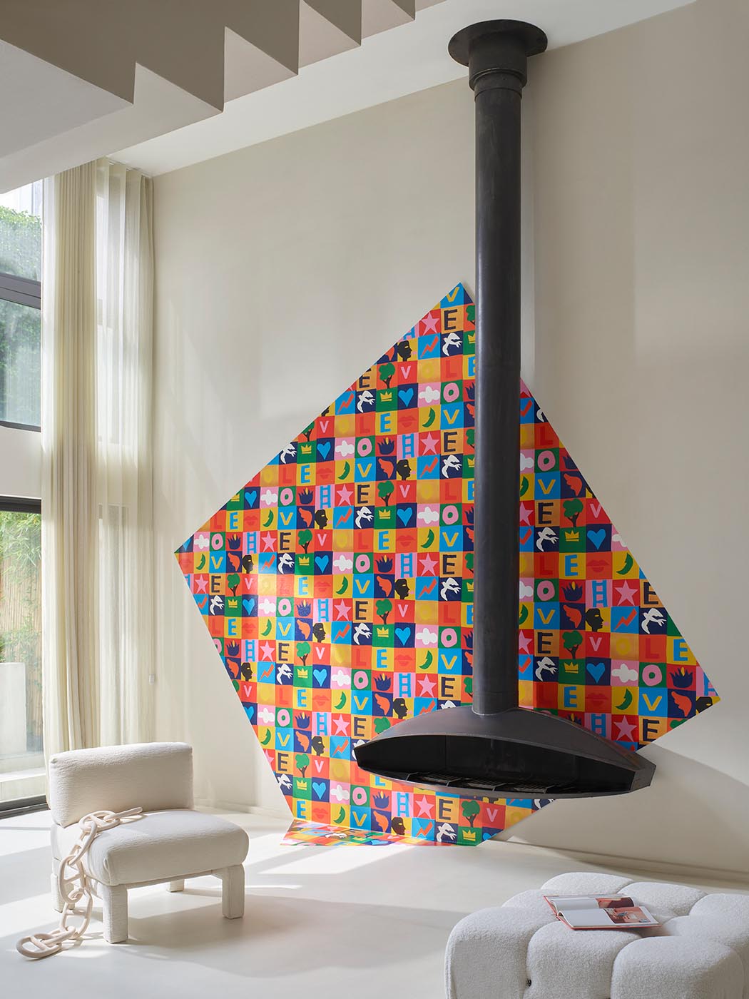 Game of Love Wallpaper by Pierre Frey shown in a room setting (view 2)