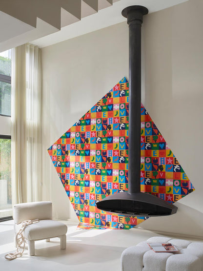 Game of Love Wallpaper by Pierre Frey shown in a room setting (view 2)