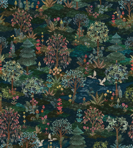 Garden Infinito Wallpaper by Eijffinger Dark Blue