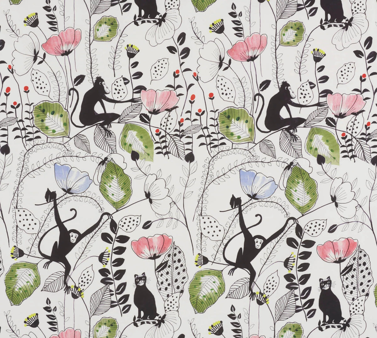 Garden Party Fabric by Pierre Frey in Noir (F3219001)