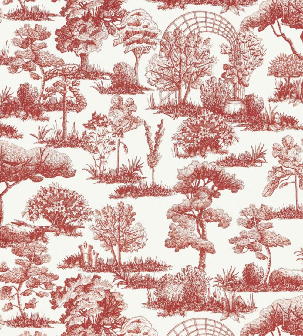 Garden Toile Wallpaper by Scalamandre Cardinal