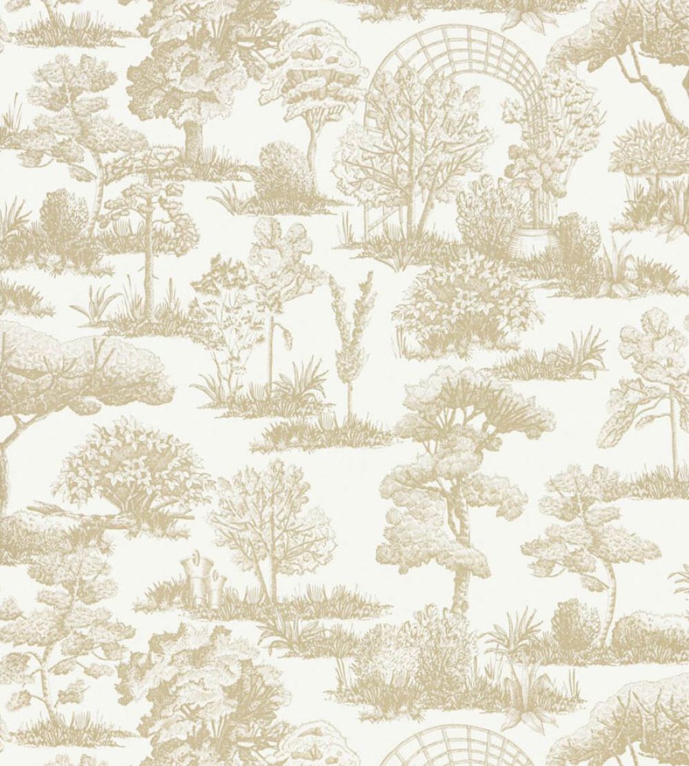 Garden Toile Wallpaper by Scalamandre Latte