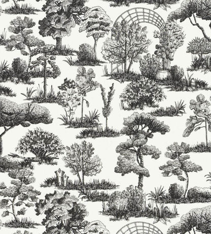 Garden Toile Wallpaper by Scalamandre Onyx