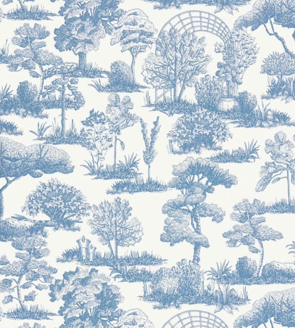 Garden Toile Wallpaper by Scalamandre Sky
