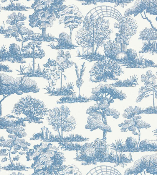 Garden Toile Wallpaper by Scalamandre Sky