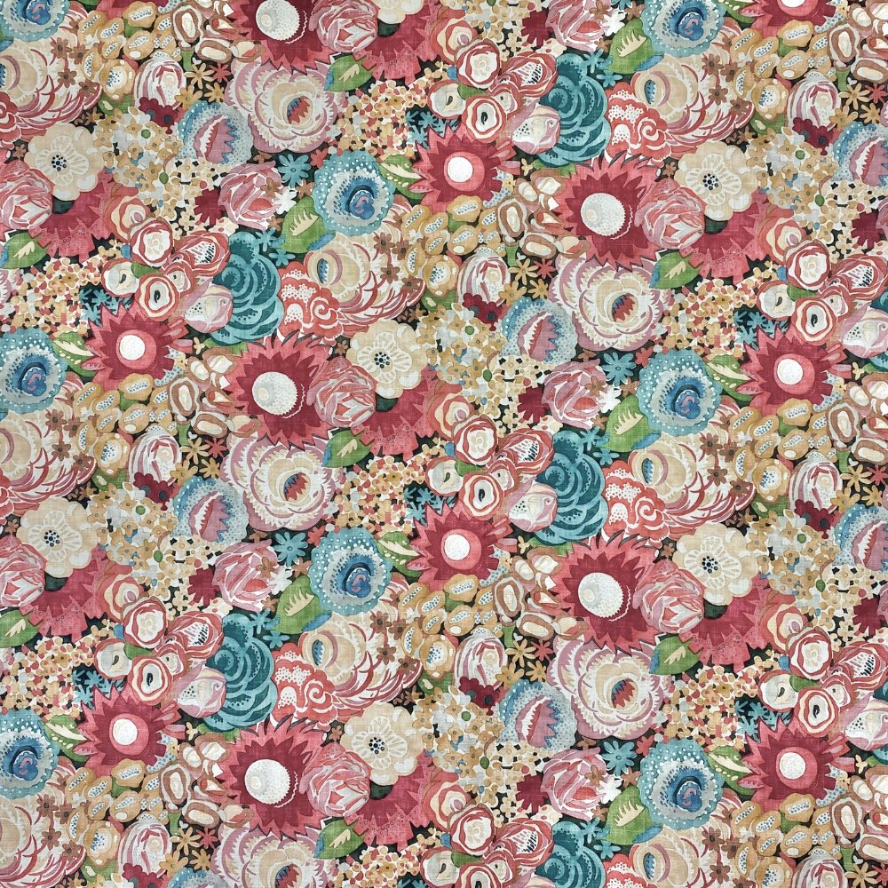 Florella Linen Fabric by Ian Sanderson in Garden Party