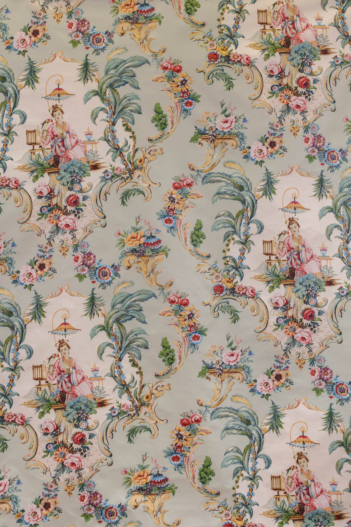 Geisha Fabric by Jean Monro in Duck Egg