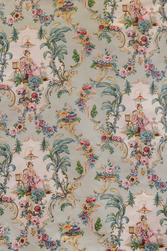 Geisha Fabric by Jean Monro in Duck Egg