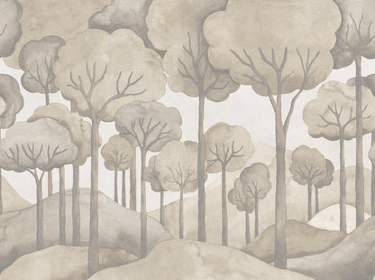 Gentle Forest Beige mural by Rebel Walls