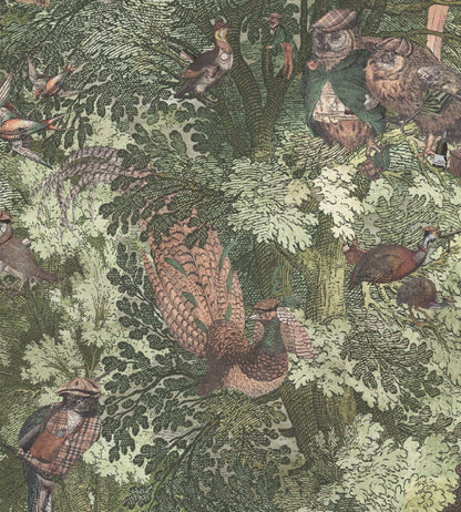 Gentlemen Birds Wallpaper by Brand McKenzie Woodland