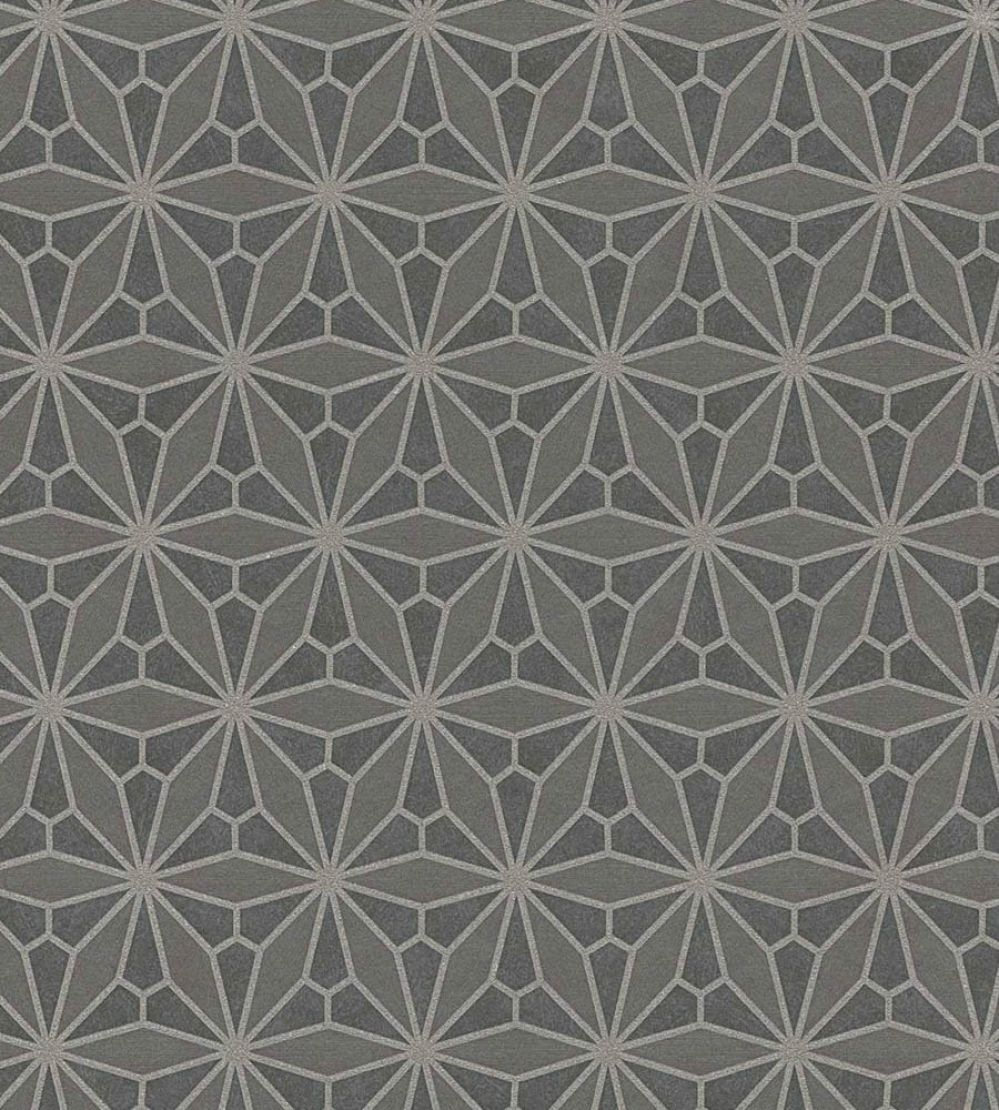 Geo Floral Wallpaper by Eijffinger Grey/Silver
