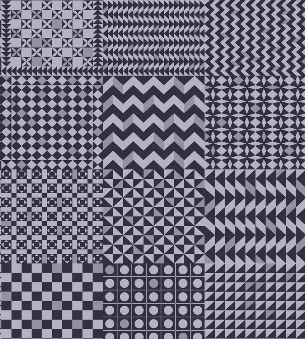 Geometrico Wallpaper by Cole & Son Magenta & Ink