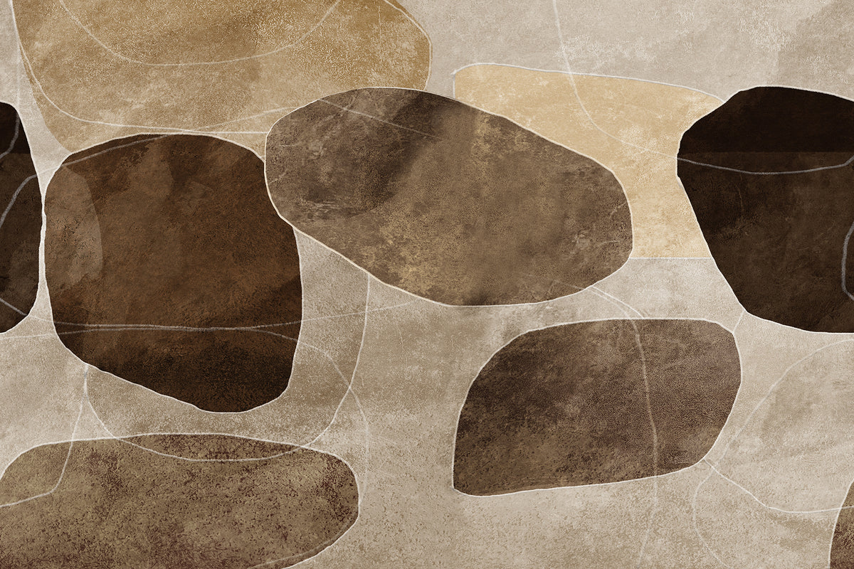 Geometry Forms Brown mural by Rebel Walls