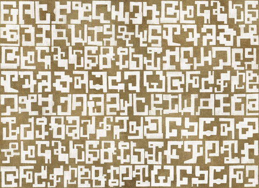 Gestural mural by Coordonné in Gold, flat pattern view