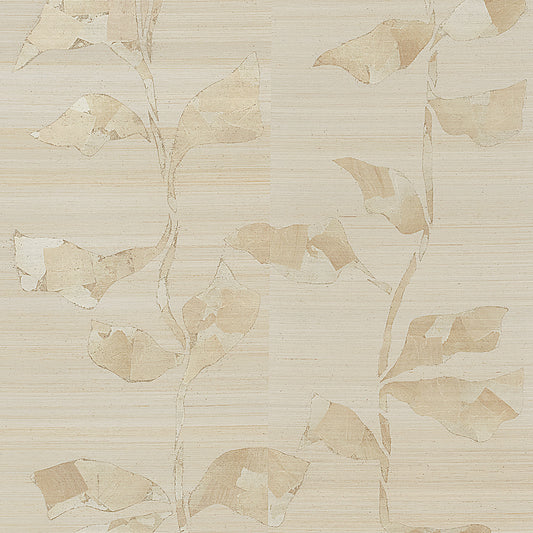 Gilded Garden Wallpaper by Phillip Jeffries in Pewter on Silk and Abaca (PJ 9372)