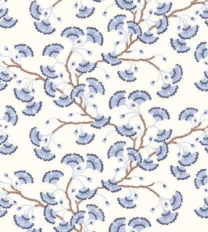 Ginkgo Garden Wallpaper by Langelid Von Bromssen Faded Indigo