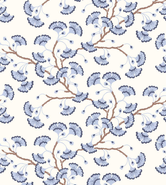Ginkgo Garden Wallpaper by Langelid Von Bromssen Faded Indigo