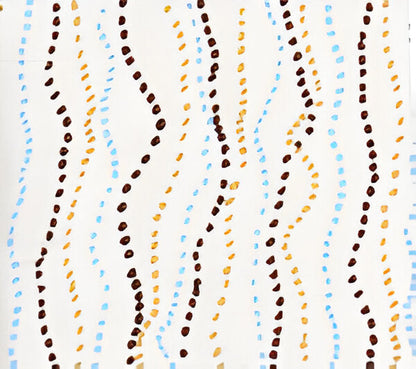 Ginza Brown Camel Aqua fabric by China Seas
