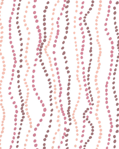Ginza Magenta Plum Pink on White wallpaper by China Seas