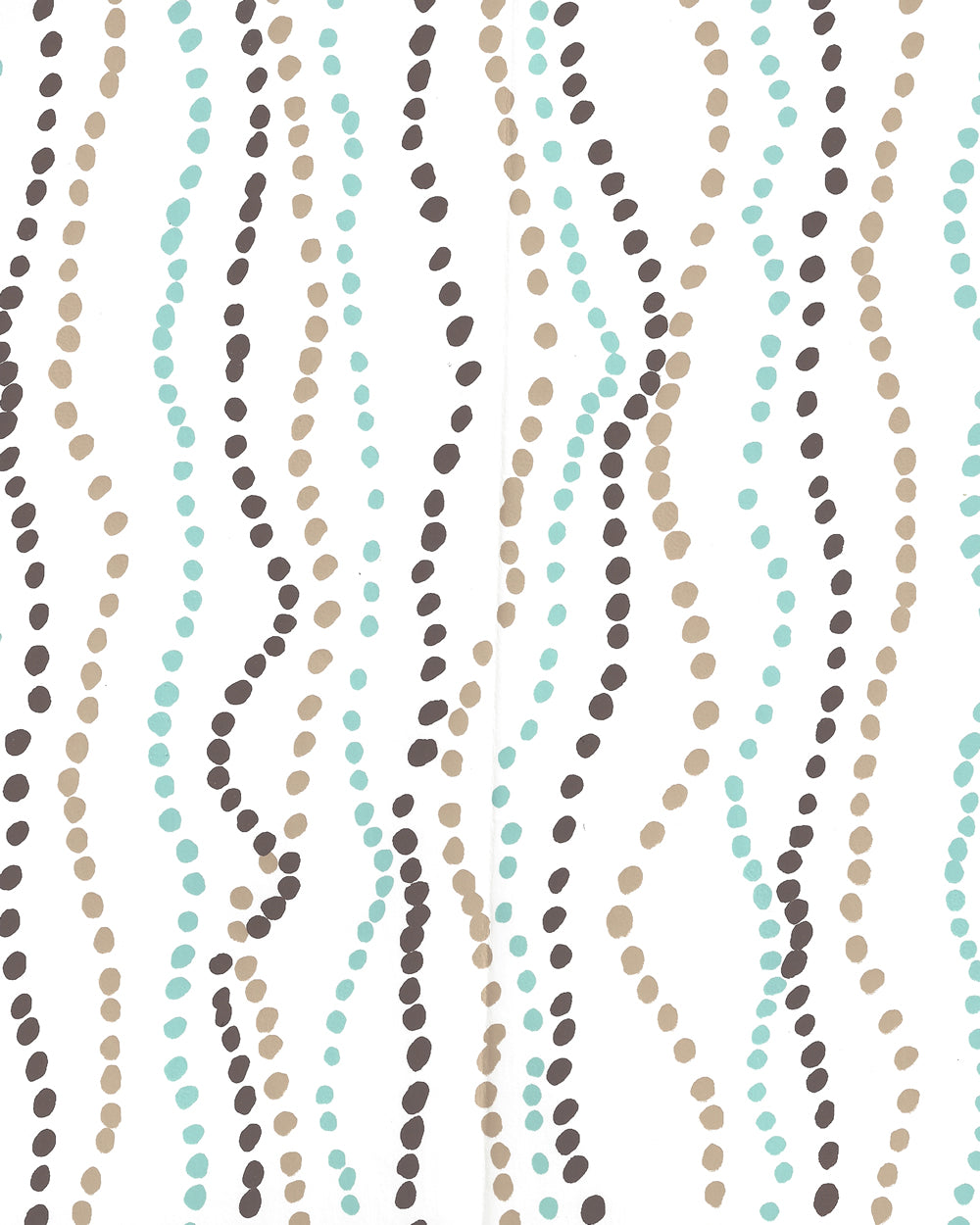 Ginza Brown Camel Aqua on White wallpaper by China Seas