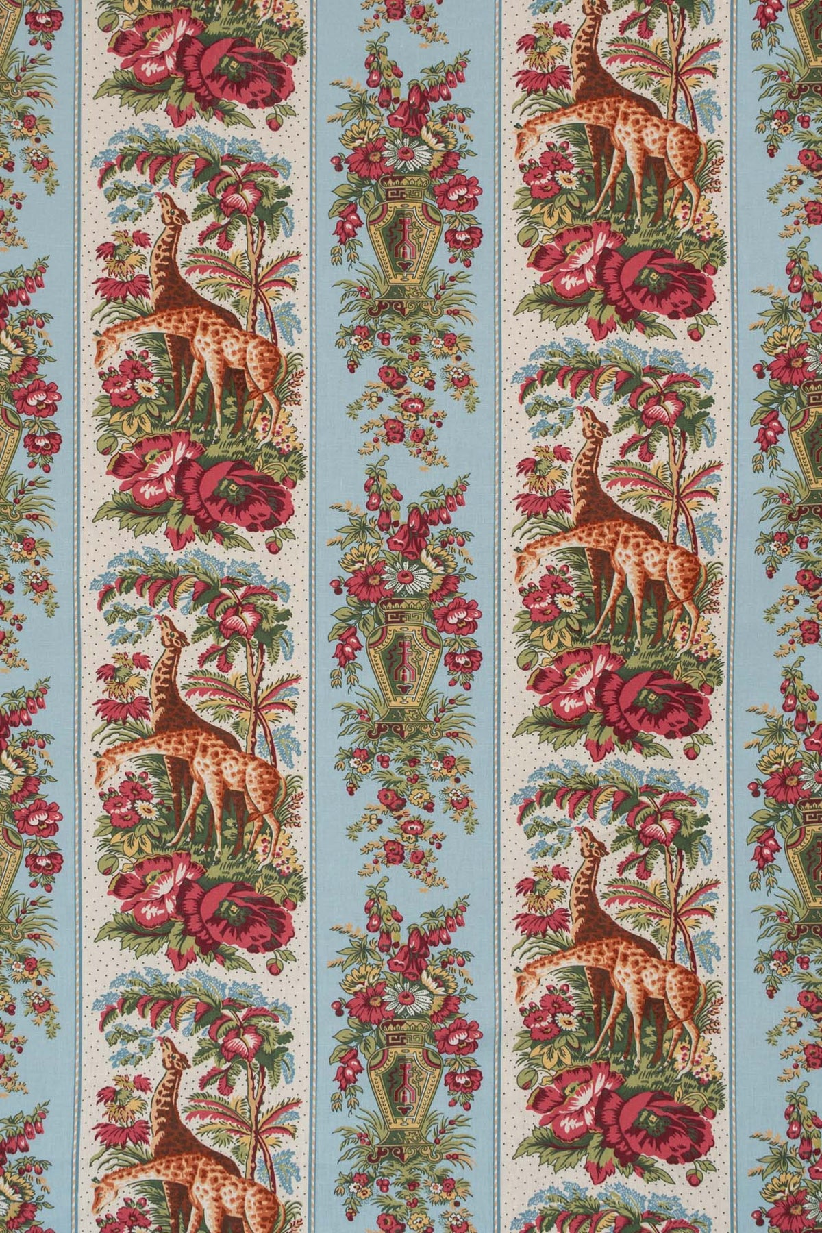 Giraffe Stripe Fabric by Jean Monro in Berry Blue