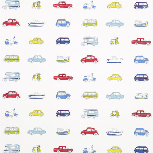 Go Go Retro Strawberry/Blue/Lemon fabric by Harlequin