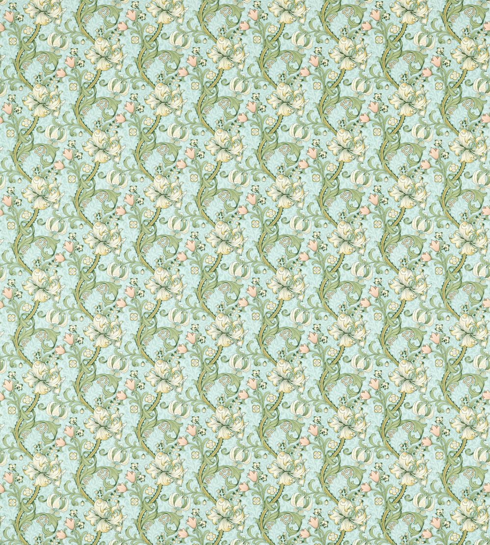 Golden Lily Fabric by Clarke & Clarke Apple/Blush