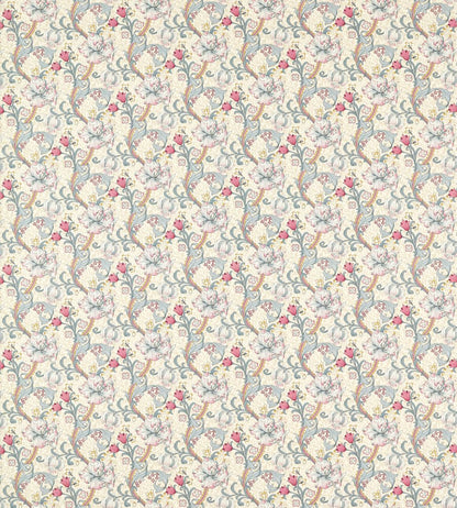 Golden Lily Fabric by Clarke & Clarke Dove/Plum