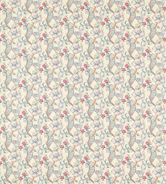 Golden Lily Fabric by Clarke & Clarke Dove/Plum