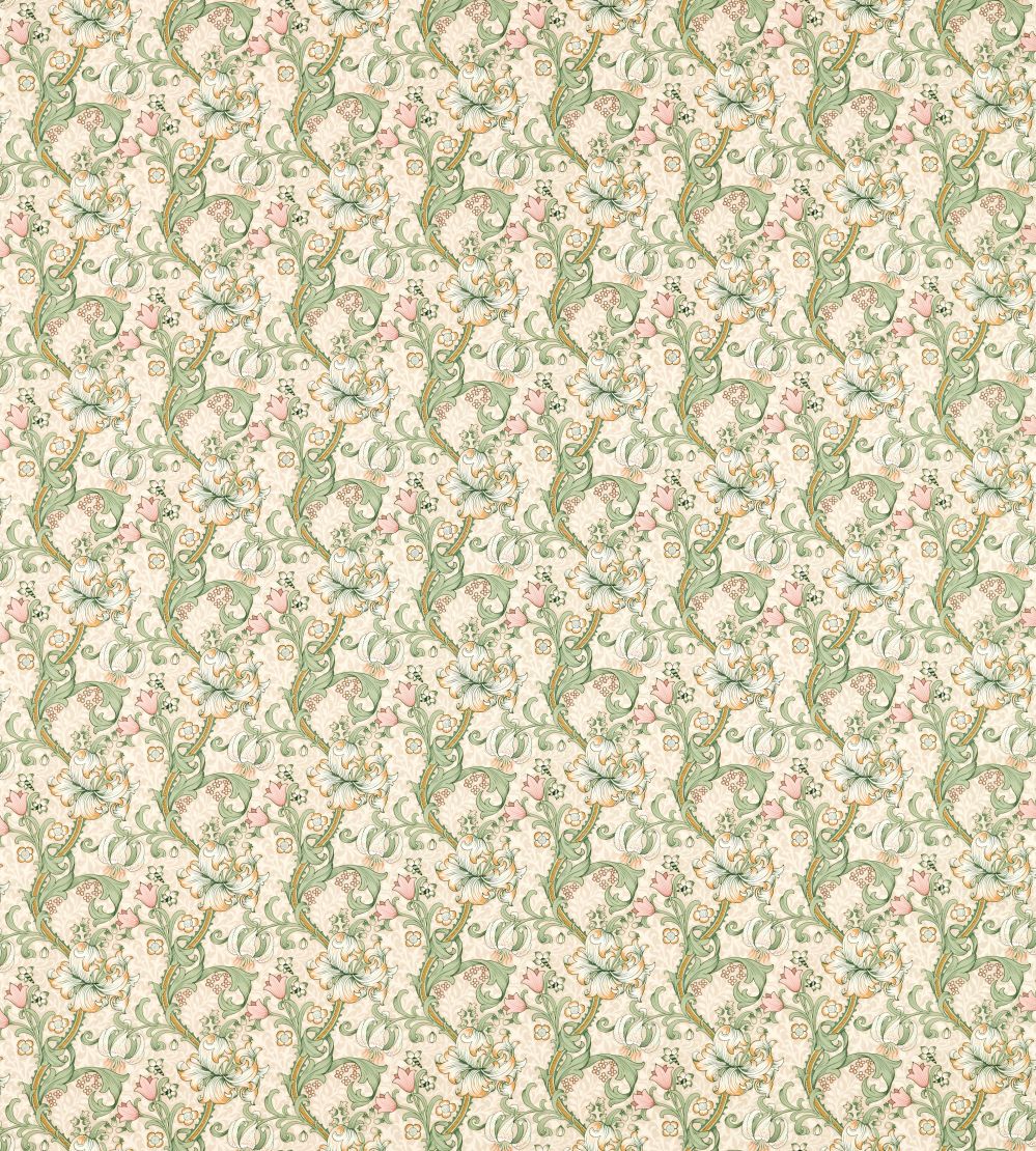 Golden Lily Fabric by Clarke & Clarke Linen/Blush