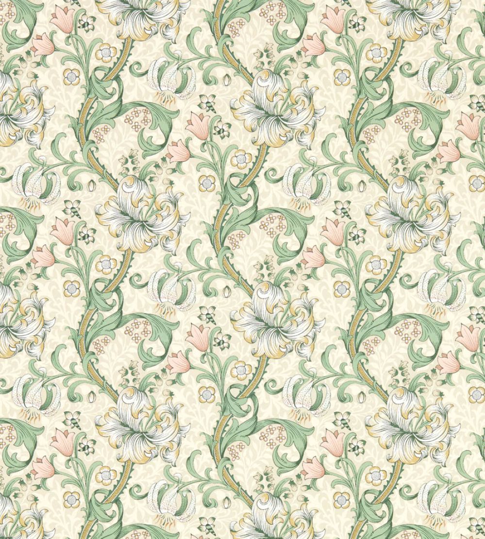 Golden Lily Wallpaper by Clarke & Clarke Linen/Blush