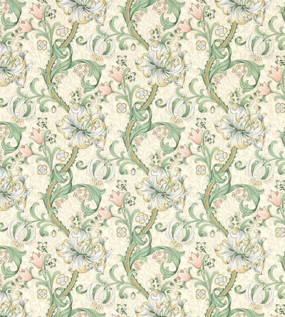 Golden Lily Wallpaper by Clarke & Clarke Linen/Blush