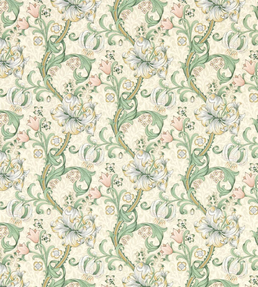 Golden Lily Wallpaper by Clarke & Clarke Linen/Blush