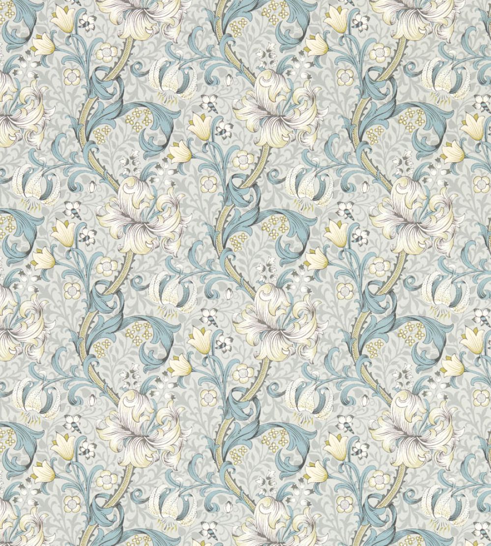 Golden Lily Wallpaper by Clarke & Clarke Slate/Dove