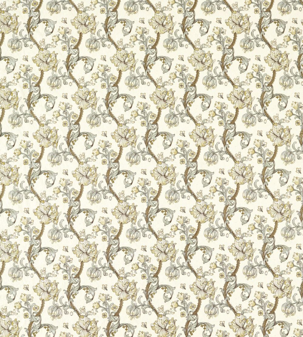 Golden Lily Embroidery Fabric by Clarke & Clarke Dove