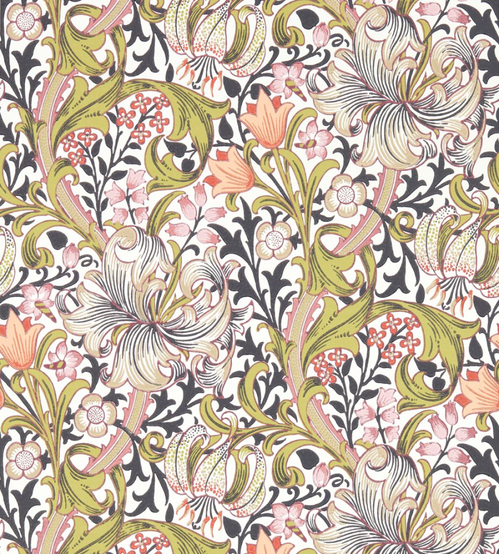Golden Lily Wallpaper by Morris & Co Espresso