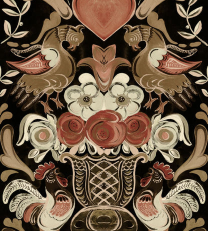 Goldene Henne Wallpaper by MINDTHEGAP Anthracite