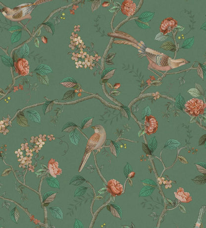 Good Nightingale Wallpaper by Eijffinger Green