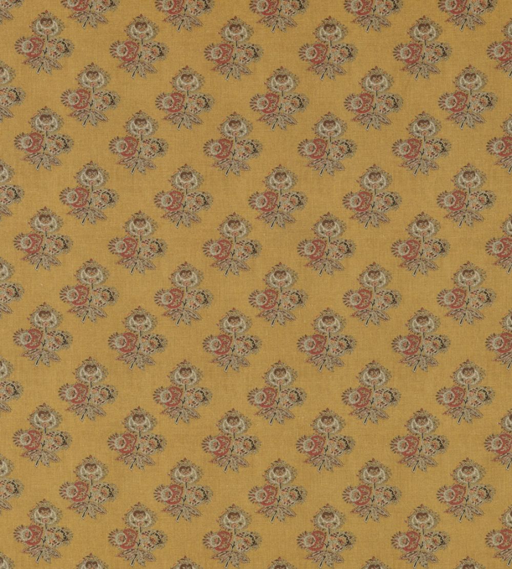 Poppy Paisley Fabric by GP & J Baker Ochre