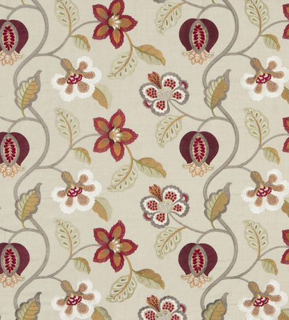Elvaston Fabric by GP & J Baker Red/Ivory