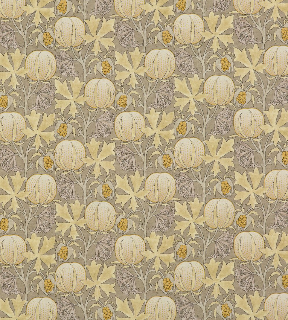Pumpkins Fabric by GP & J Baker Grey/Ochre