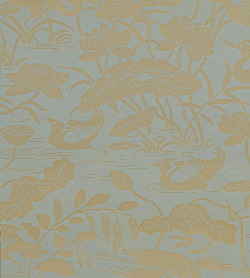 Heron & Lotus Flower Wallpaper by GP & J Baker Eucalyptus