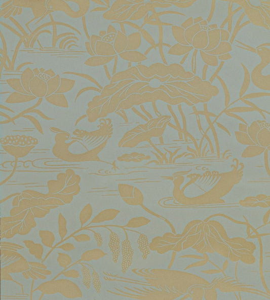 Heron & Lotus Flower Wallpaper by GP & J Baker Eucalyptus