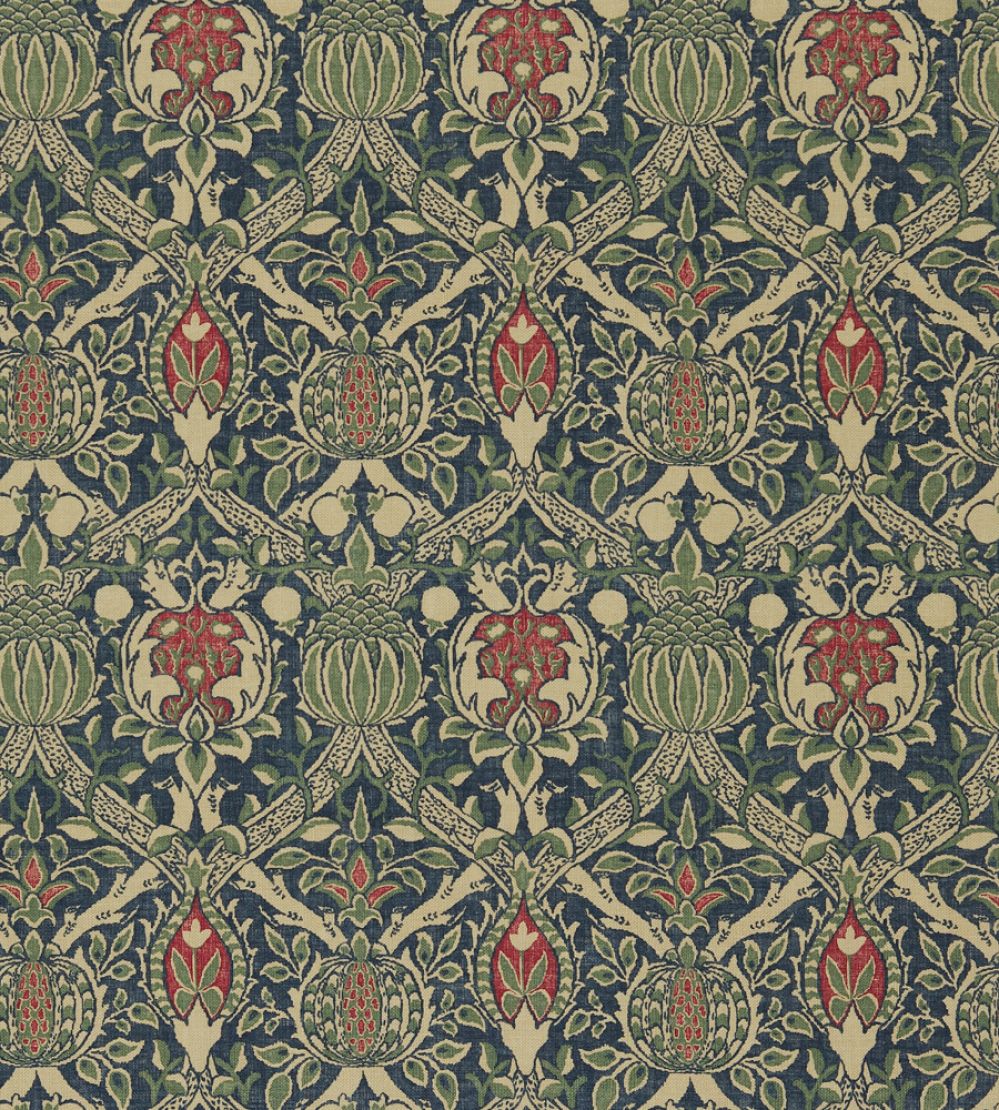 Granada Fabric by Morris & Co Indigo/Red