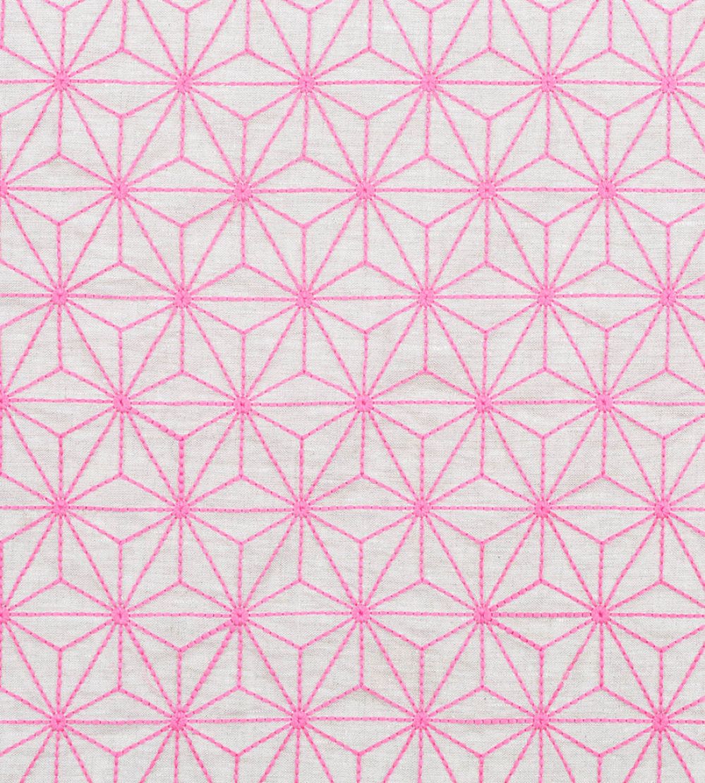 Grande Etoile Fabric by Vanderhurd Hot Pink/Natural
