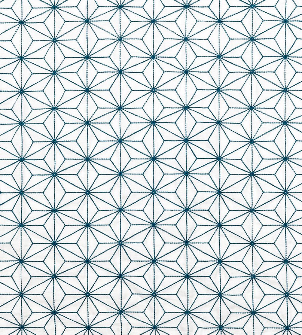 Grande Etoile Fabric by Vanderhurd Indigo/Cream