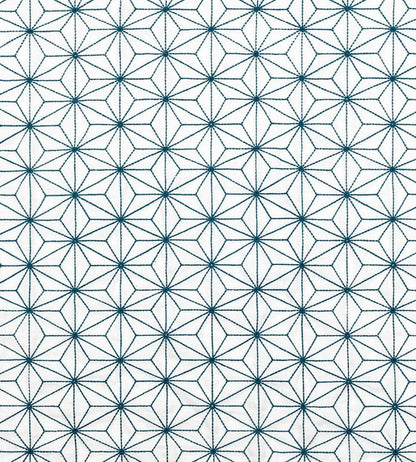Grande Etoile Fabric by Vanderhurd Indigo/Cream