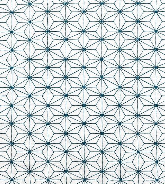 Grande Etoile Fabric by Vanderhurd Indigo/Cream