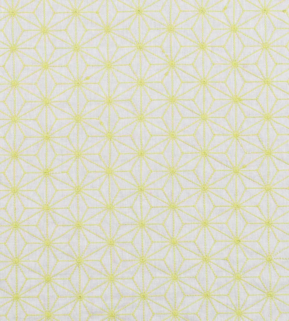 Grande Etoile Fabric by Vanderhurd Lime/Cream