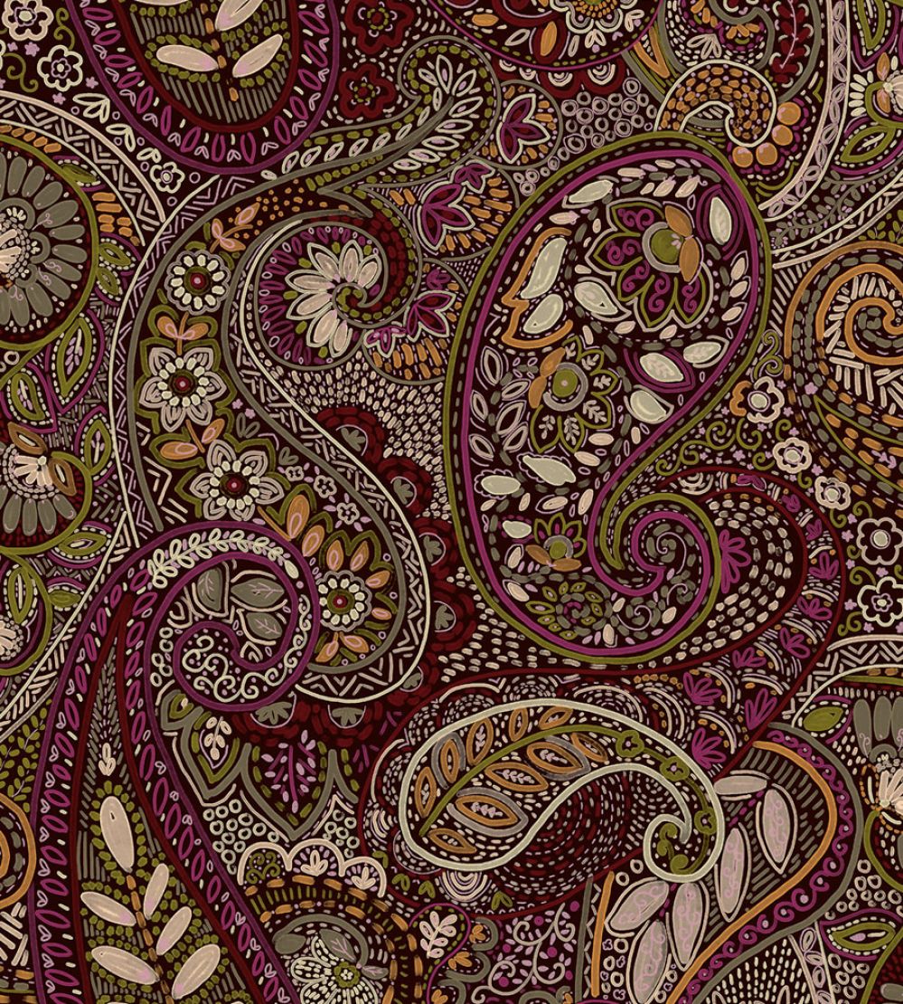 Grande Pashmina Fabric by Arley House Pomegranate